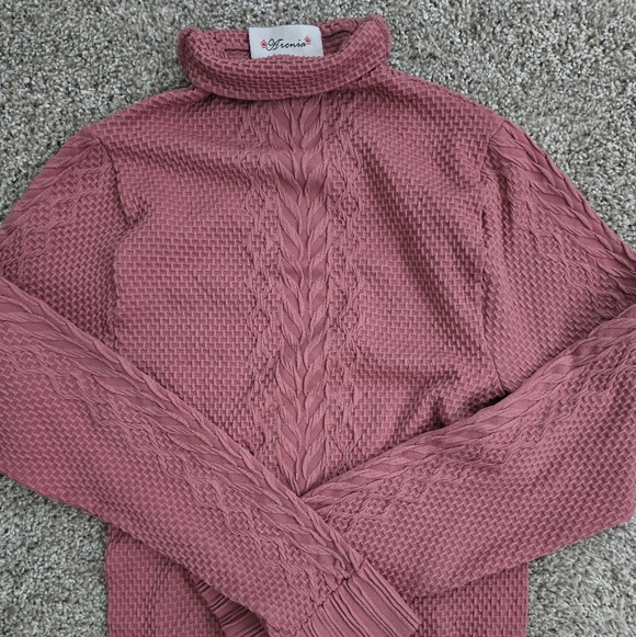 other Sweaters - Onia Mauve Textured Turtleneck Sweater